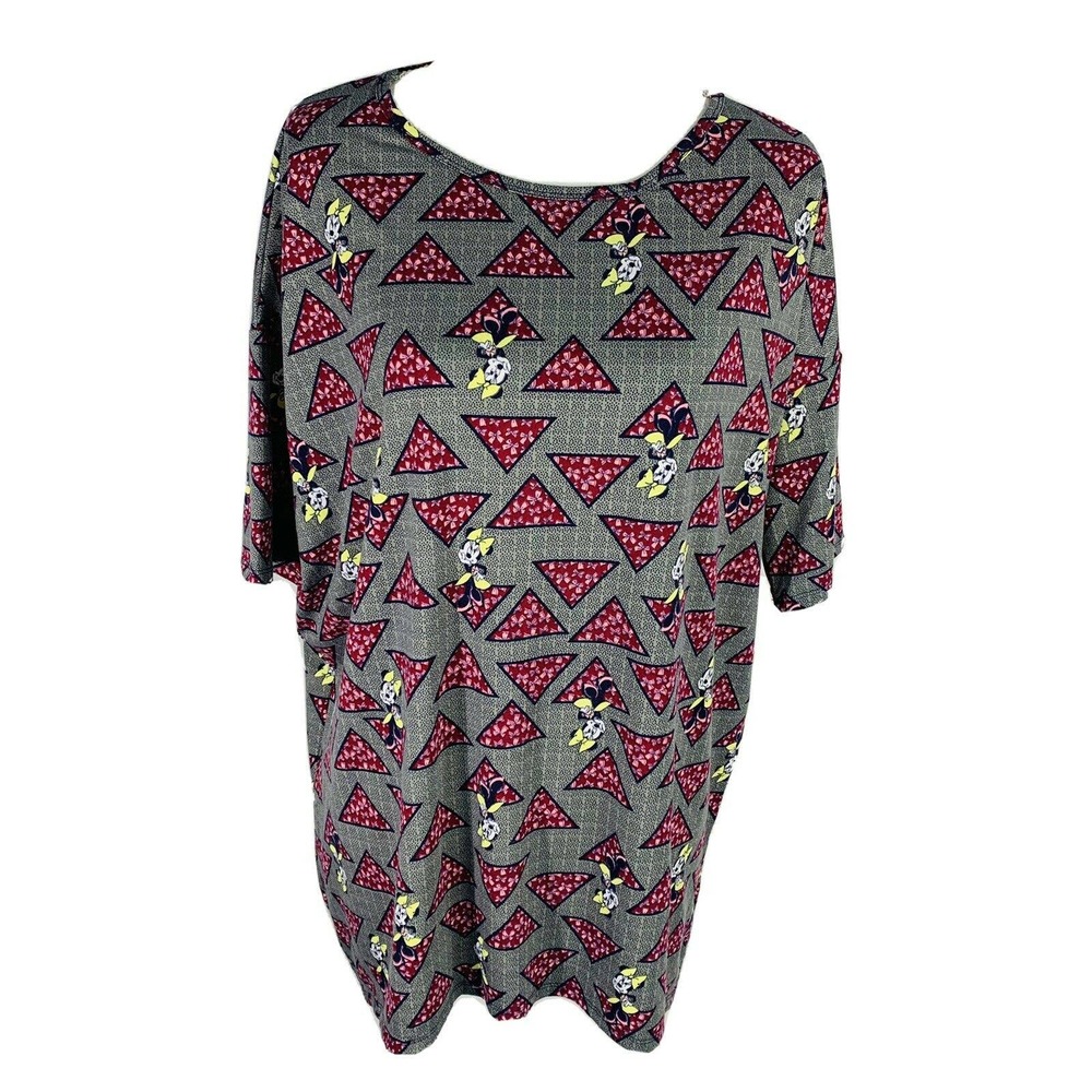 New LuLaRoe Womans Medium Minnie Mouse Irma Tunic Stretch Short Sleeve NWT